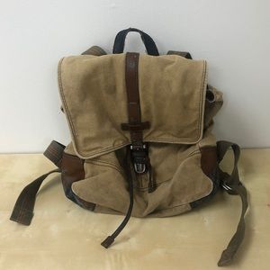 Fossil Canvas-Leather Backpack